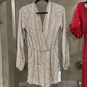 Sparkling Sequin Long Sleeve Romper